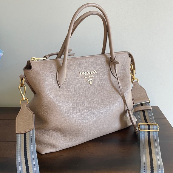Prada Handbags - Prada Daino Leather Tote